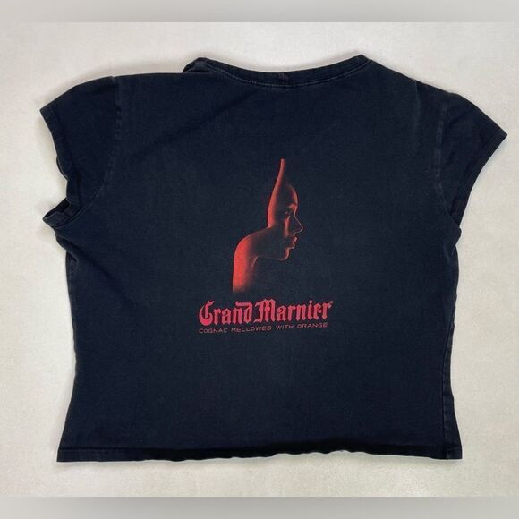 Grand Marnier Cognac Drink Crop Graphic T-shirt Women Small Black - Picture 1 of 5